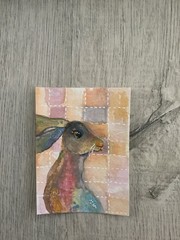 Aceo By Kenna Painting Aceo Hare 2.5” X 3.5” Signed Original
