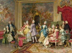 Palace Party Scenes Oil painting Wall Art Giclee Printed on Canvas P2083