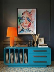 ORIGINAL ACRYLIC PAINTING 12×16 PICASSO STYLE ABSTRACT WALL ART HAND PAINTED