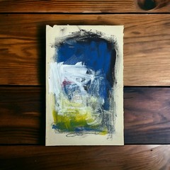 Original Mixed Media Abstract Art Painting 6×9.75” on 1861 Paper Signed #19