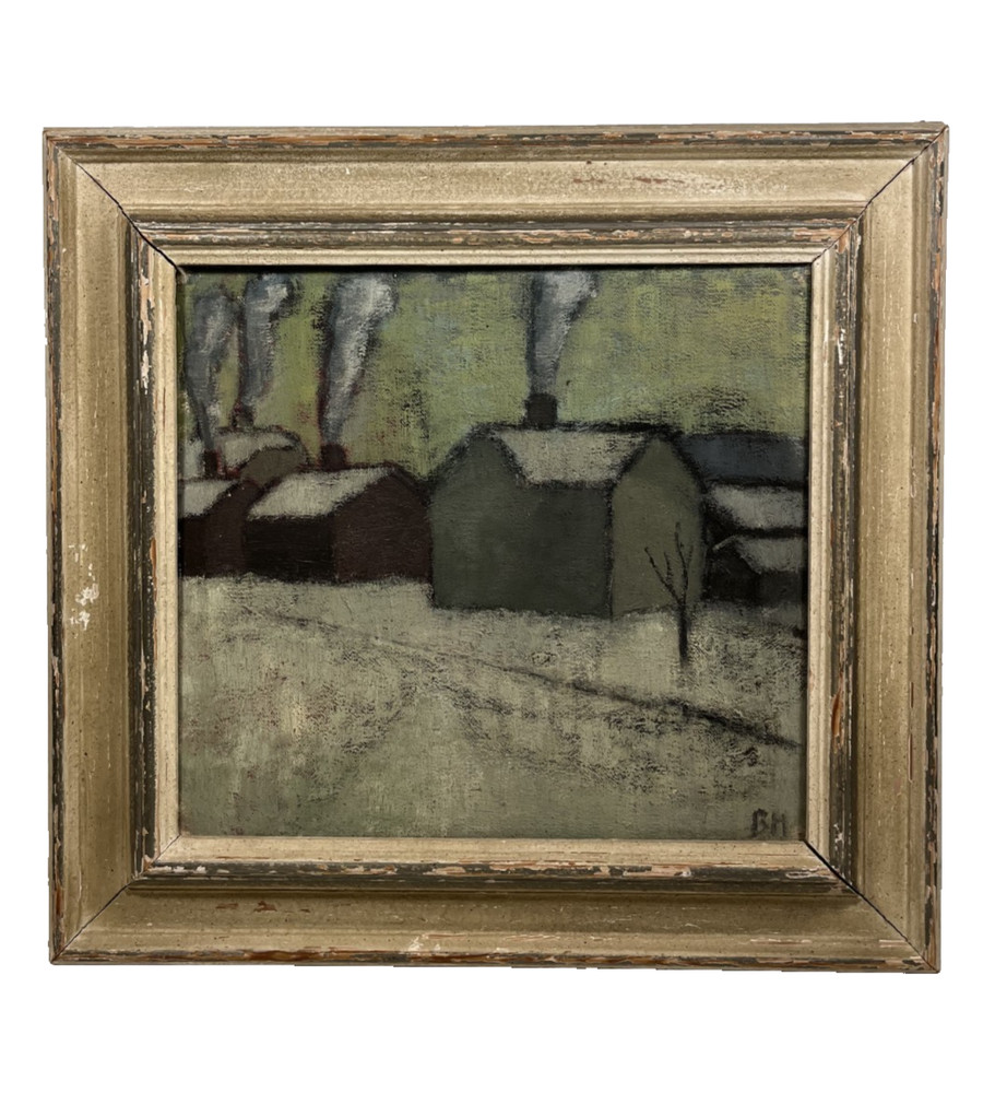BERTA HANSSON SWEDISH ART VINTAGE MCM MID CENTURY MODERN ANTIQUE OIL PAINTING