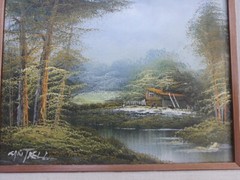 Phillip Cantrell Giclee Print? Landscape Trees River15″wide x13″tall frame READ