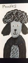 Poodle Puppy Dog Art ORIGINAL Painting Impressionism 3.5×2.5 Small GAT PAINTINGS