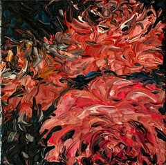 „ROSES“ size 7.9×7.9 in, floral abstract acrylic paintings on canvas original