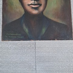 Vtg Painting Portrait Black African American Man On Board Signed Wortha Miller