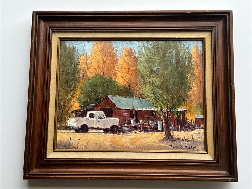 JACK BUCKLEY PAINTING LANDSCAPE OLD TRUCK CLASSIC AMERICAN IMPRESSIONISM LISTED