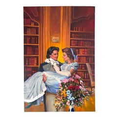 Vtg 80s Large Original Renato Aime Romance Novel Book Cover Art Painting 30×20