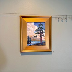 Vintage William Hawkins Oil Painting Framed Mountains Arizona Signed Rare Trees