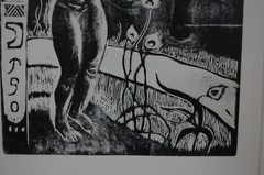 FRAMED PAUL GAUGUIN VINTAGE 1960’S PRINT OF THE WOODCUT „NAVE NAVE FENUA (1894)