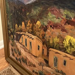 Orig Southwest Oil Painting Arizona Landscape Nell Rhodes Bickel McCoy 1920’s