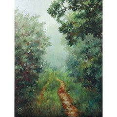 Landscape Painting Wood Original Art 18″x24″ Botanical tree Oil Painting Artwork