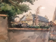 BEAUTIFUL 1937 WATERCOLOR PAINTING St VITUS CATHEDRAL CZECH REPUBLIC SIGNED KOCI
