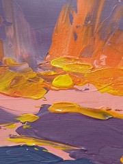Original Painting Abstract Arizona Desert Sunset Acrylic Canvas 10×10 Impasto