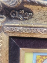 Vintage Mid Century V. Leroy Enamel On Copper Painting Framed Miniture Art 1960s