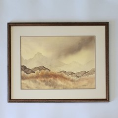 Jack Dietrich Signed Original Watercolor New Mexico Desert Landscape 28×22 Frame