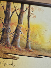 Albert LeGrand „Autumn In the Woods“ Scene Oil on Canvas Painting Signed