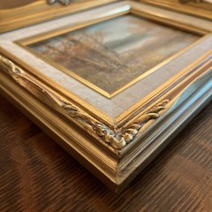 Phillip Cantrell Original Oil Painting Landscape Lake 5×7 Signed Gold Wood Frame