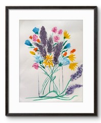 Spring Time Vases 14×11 Original Abstract PAPER Museum Home Painting Artwork