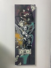 Skater Angel Cherub Original Painting graffiti Art Tattoo Art Street Art