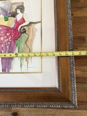 Itzchak Tarkay Original Watercolor Painting „Femme Assise III“ Signed & Framed
