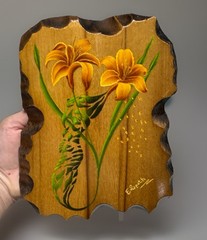 Hand Painted Naked Lillie Lady On Wood Signed ELSPETH OOAK 1/1