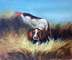 10″x8″ 100% Hand Painted Oil Painting on Canvas-unframed-Cute dog Puppy Animal