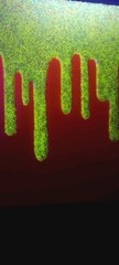 Glow N Dark Glitter Drip Painting Orange Pink Shift With Yellow Glow Glitter
