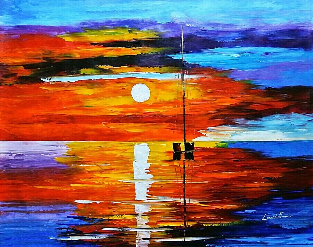 Leonid Afremov-„By the Sunset“-Original Oil/Gall Wrapped Canvas/Hand Signed/COA