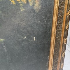 Antique Large Goldenrod Painting By Janie Nichols Wright Some Damage See Photos