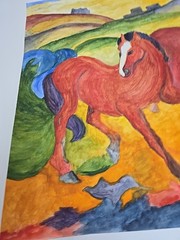 Watercolour Painting on Cardboard – Horses – Size 100cmx70cm by KÜHHIRT 2012 – No Frame