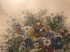 Old Watercolor Painting ‚Pansy Flowers‘ 51.5x42cm in Wooden Frame