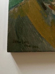 Mid Century Modernism Painting Vintage Portrait Abstract Listed Joan Carl