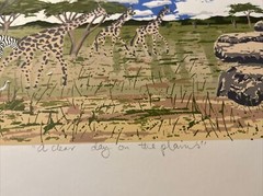 AFRICAN PLAINS Serigraph Print Enrica Marshall Safari Animals Zebra LIMITED /16