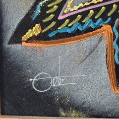 Vintage Ortiz Signed Black Velvet Painting Native American Woman 19″ x 23″