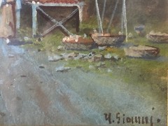 🔥 Antique Old Italian European Impressionist Cityscape Painting, Yves GIANNI