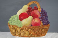 Vtg 1990’s Original Signed Carmen Girata Basket With Fruits Oil Painting 20X16