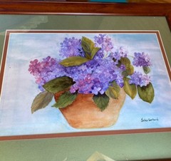 Vintage Framed Still Life Watercolor Painting By Janice Gerhard