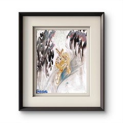 Hare Run Original Expressionism Acrylic Abstract Canvas