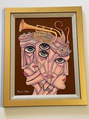 RICARDO MAYA PAINTING LISTED CUBAN ARTIST ABSTRACT PORTRAIT EXPRESSIONISM CUBIST