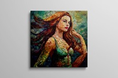 Mermaid Mosaic Art Canvas Painting Picture HD Colorful Vibrant Rainbow Print
