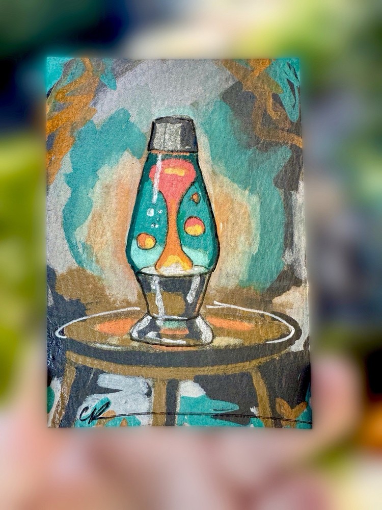 ACEO Original painting – Lava Lamp – OOAK, Chillin’ Collectable, Art