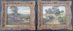 Framed Oil Paintings of Horses in the Countryside by Reichl