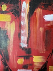 Original Hand Painted 11×14 Acrylic Signed Canvas Home Wall Art Decor He Sees