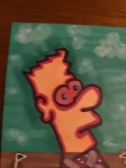 Original Painting Mini Golf Bart Bong Aceo Art Card Fun Games Golfing Markers MG