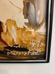 1980 Morris Katz (1931–2010) Original Oil Painting Clown Impasto Palette Knife