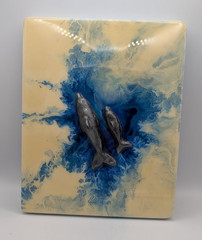 Art Acrylic Resin Wood- WHALES-Megan Leal Gring-RARE