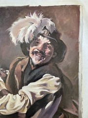 Vintage Acrylic Canvas Painting Repro Copy The Jovial Violinist Brugghen 11 x 14