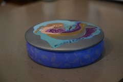 Mermaid with Pearl Necklace Acrylic Painting Weddding Ring Wooden Box with Lid