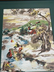 Margo Alexander Original Hand Painted Replica Wood Framed Art VTG