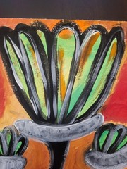 Original Abstract 8×10 Painting On Heavy paper acrylic modern Art Signed Floral